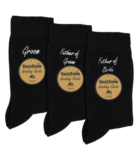 3 Pairs Mens Wedding Socks for Father of the Groom & Bride | Wedding Gift