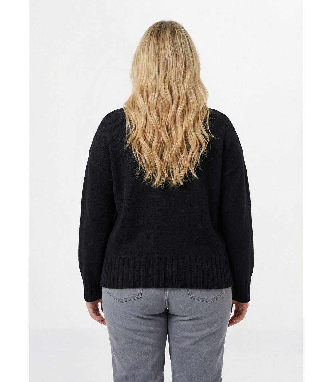 Pull col V avec broderies fleurs-2
