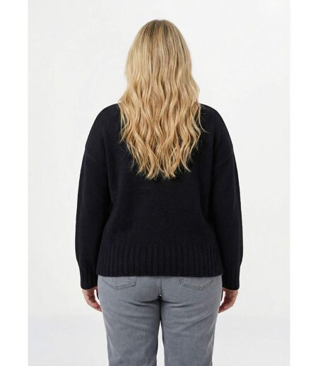 Pull col V avec broderies fleurs
