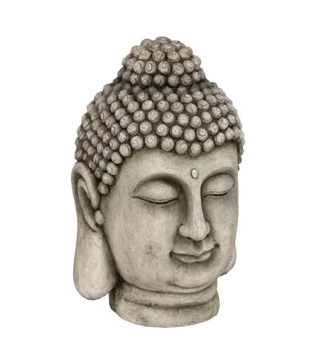 Statue Déco Extérieure Tête de Bouddha 60cm Gris