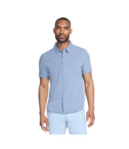 Mens Go Walk Air Printed Short-sleeved Shirt Denim Skechers