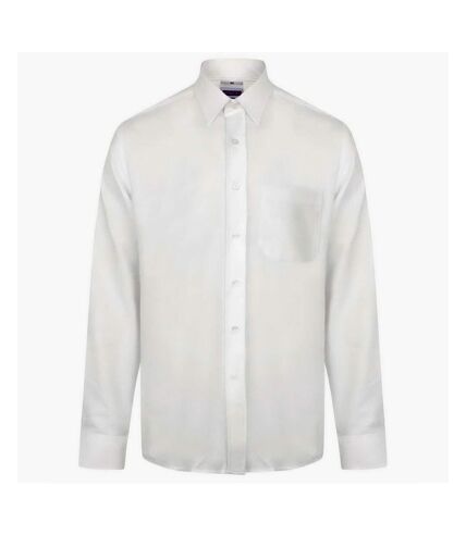 Mens moisture wicking long-sleeved shirt white Henbury