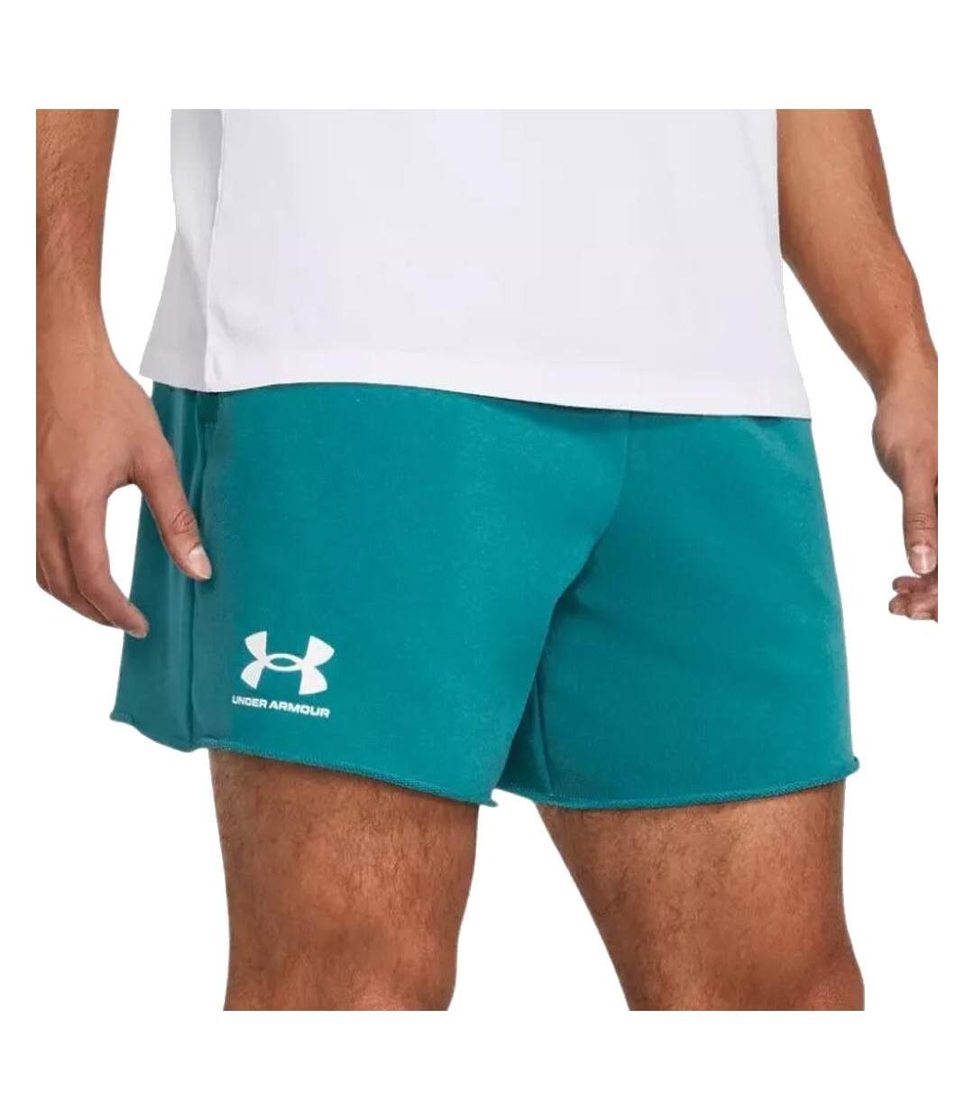 Short Bleu Homme Under Armour Rival Terry 6 - L-1