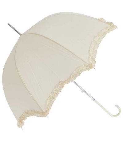 Womens/Ladies White Wedding Umbrella With Frill Trim (Ivory) (One Size)