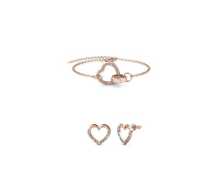 Parure et Coffret Locked Heart Lovett, Cristal d'Autriche