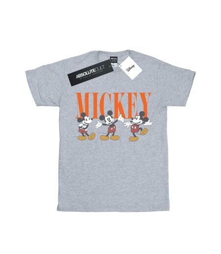 Disney Femme/Les femmes Mickey Mouse Poses - T-shirt boyfriend en coton (Gris sportif) - UTBI38048