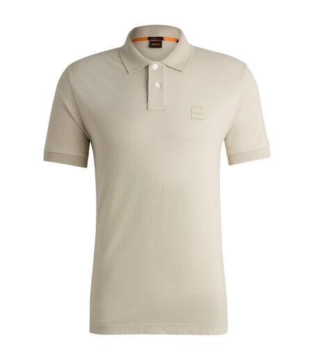 Polo Motif/style Logo Rectangulaire Passenger Homme Beige Clair Boss