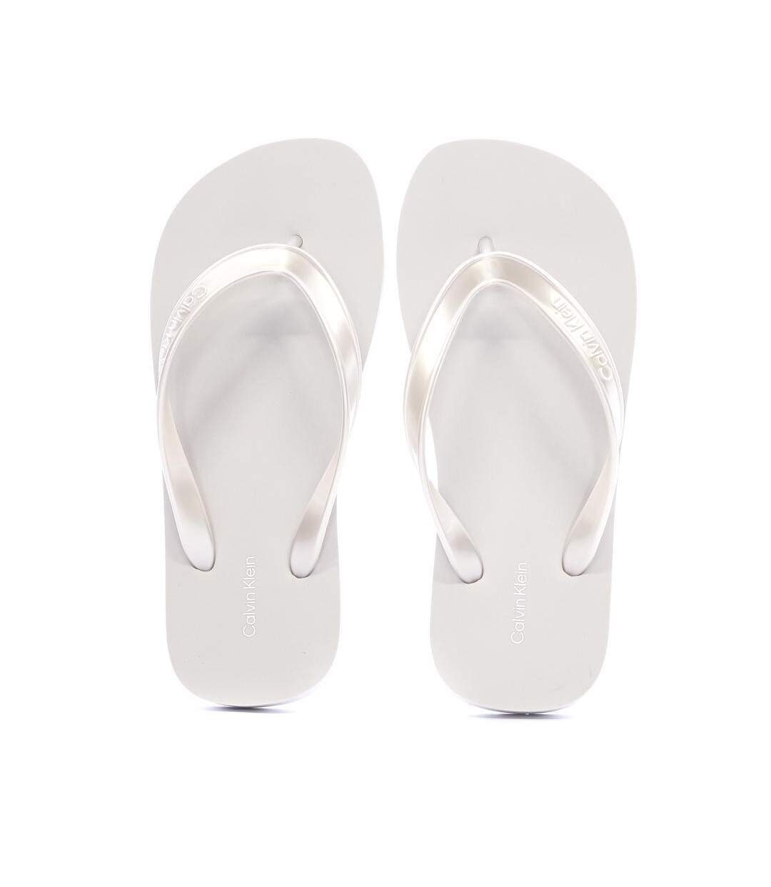 Tongs grise femme calvin klein jeans flip flop tpu metall-3