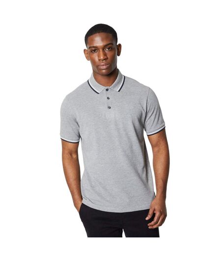 Maine Mens Tipped Cotton Polo Shirt (Pack of 2) (Black/Gray)