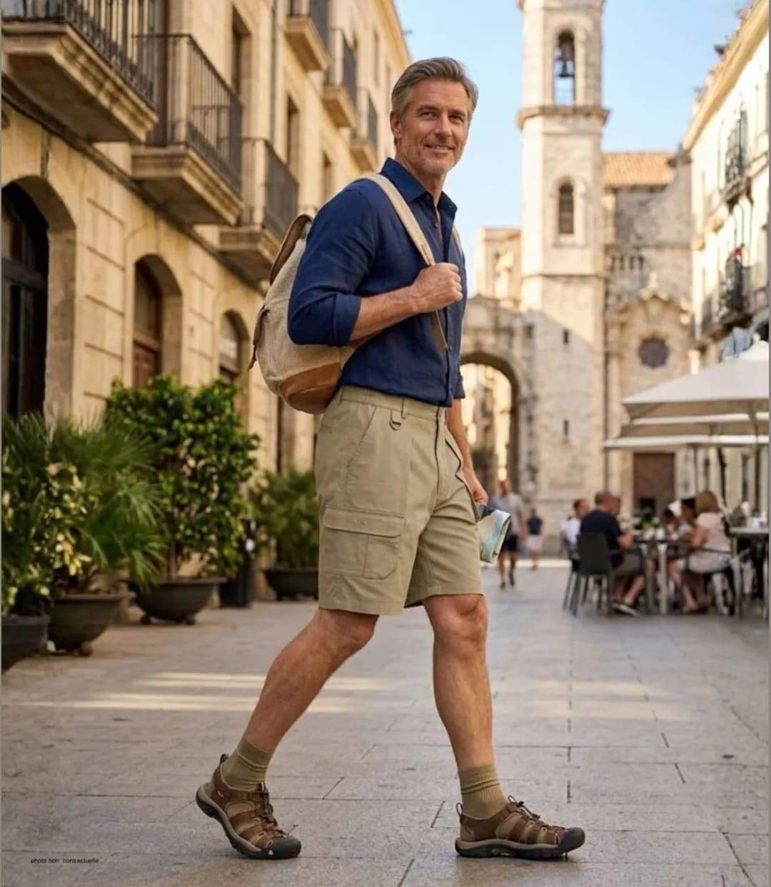 Short homme MAYFLOWER 710099U001 camel marron : la solidité du polycoton pour un look aventurier-5