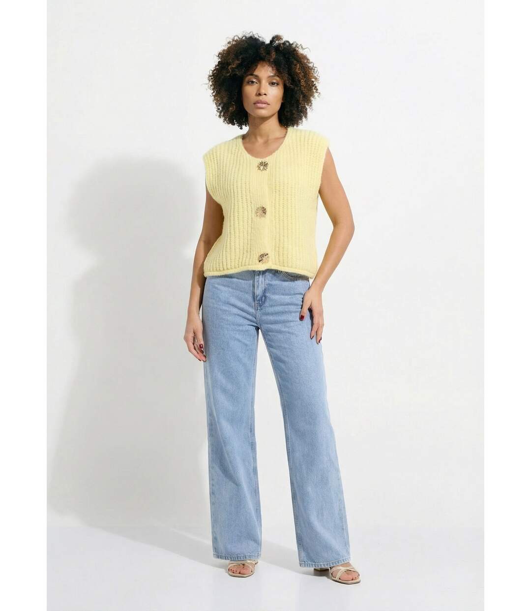 Gilet sans manches avec boutons bijoux-3