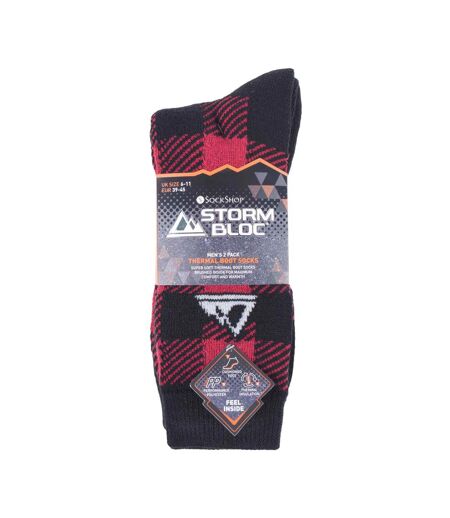 2 Pack Mens Thick Cushioned Patterned Winter Warm Thermal Boot Socks for Hiking