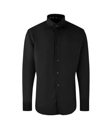 Chemise Manches Longues Motif/style Uni Homme Noir Aquascutum