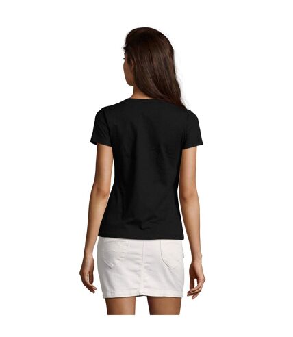 SOLS Womens/Ladies Imperial V Neck T-Shirt (Deep Black)