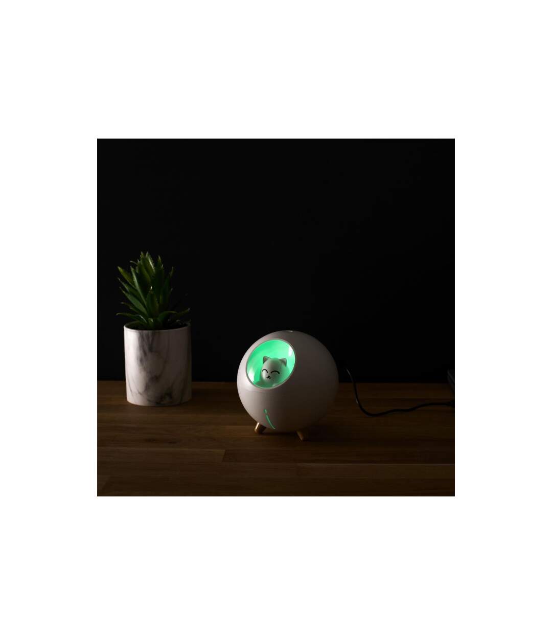 Diffuseur de Parfum Led Chat 11cm Blanc-4