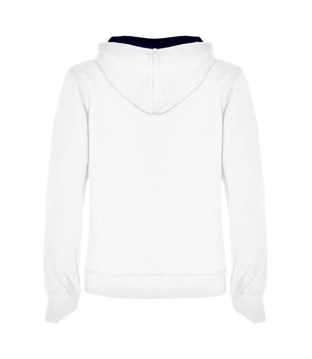 Sweat à capuche urban femme blanc / bleu marine Roly