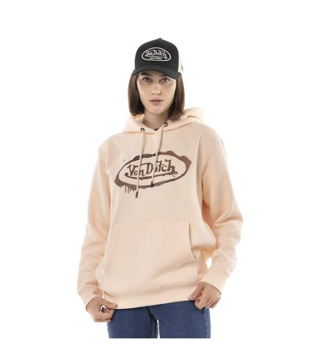 Sweat femme uni à capuche avec print Logo Vondutch