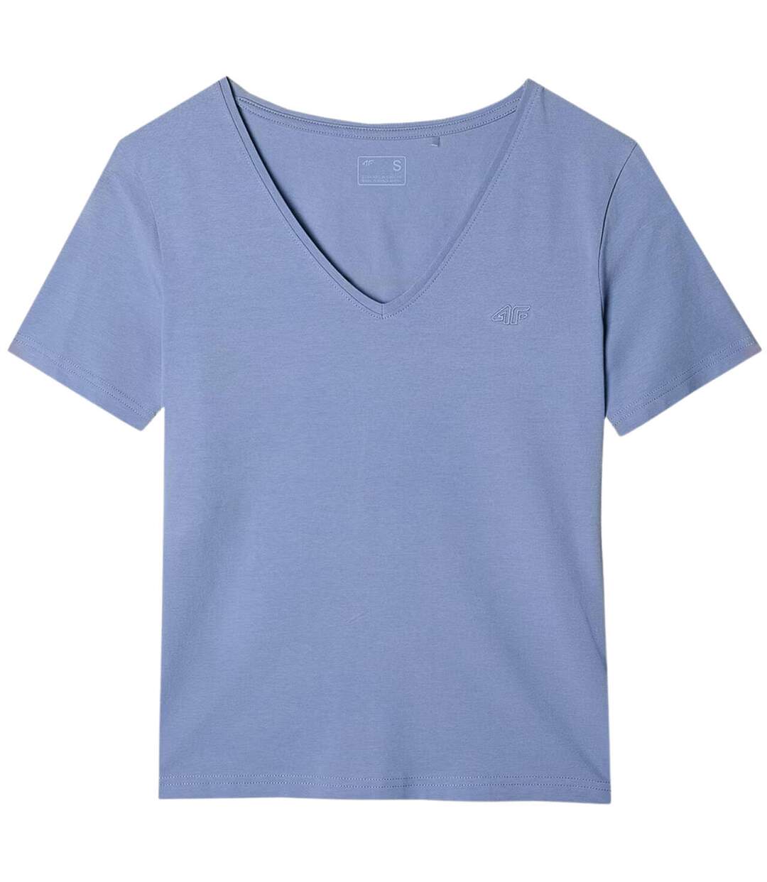 T-shirt Motif/style Logo F1649 Femme Bleu 4F-2