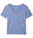 T-shirt Motif/style Logo F1649 Femme Bleu 4F-2