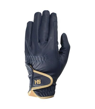 Hy5 Unisex Cottenham Elite Riding Gloves (Navy/Gold)