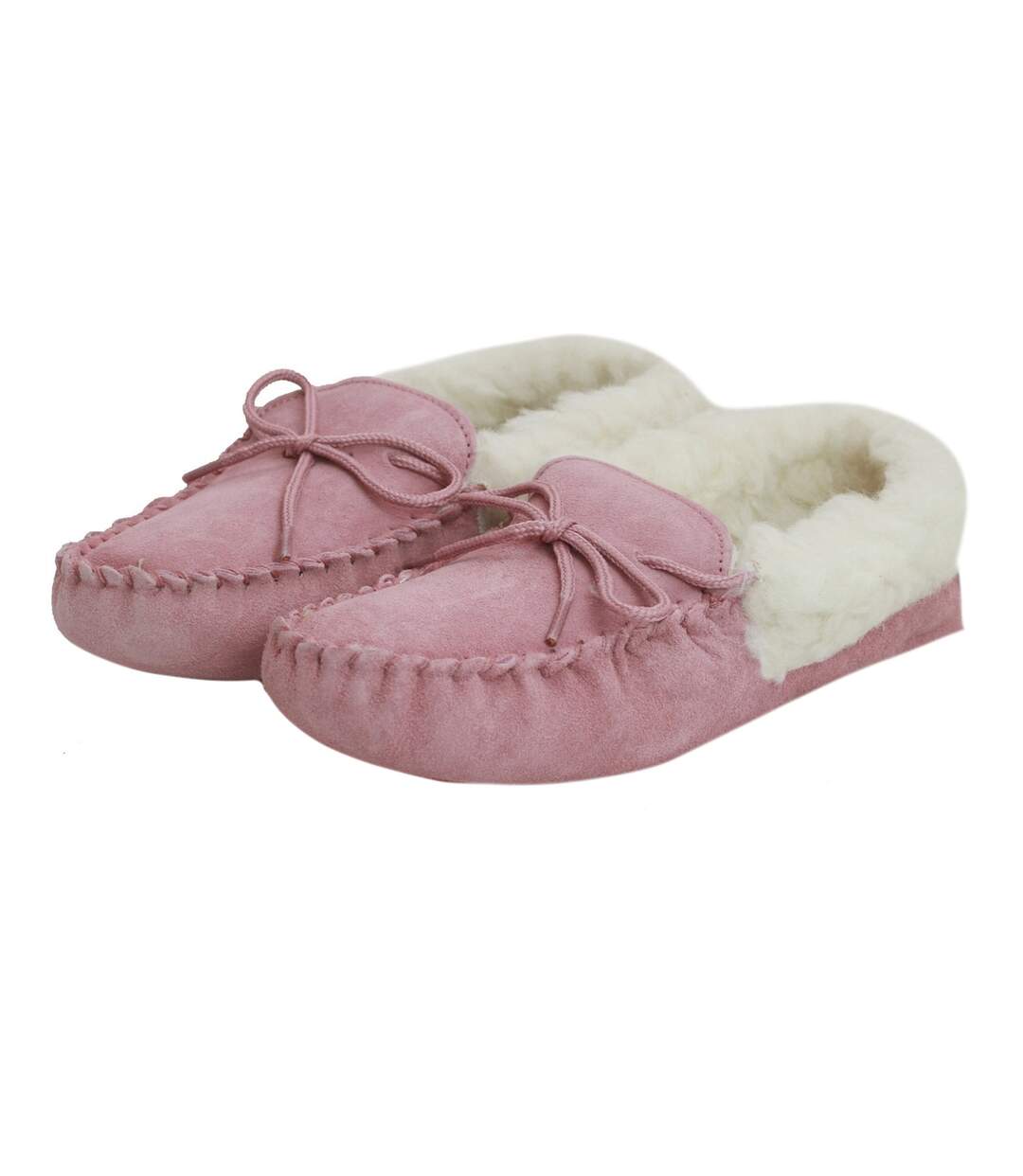 Eastern Counties Leather Womens/Ladies Soft Sole Wool Lined Moccasins (Pink) - UTEL230