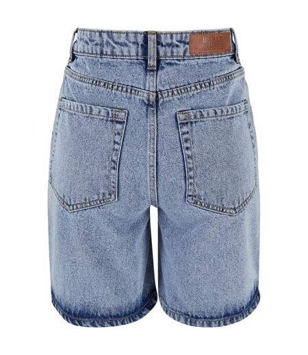Womens/ladies 90s Shorts Tinted Washed Light Blue Urban Classics