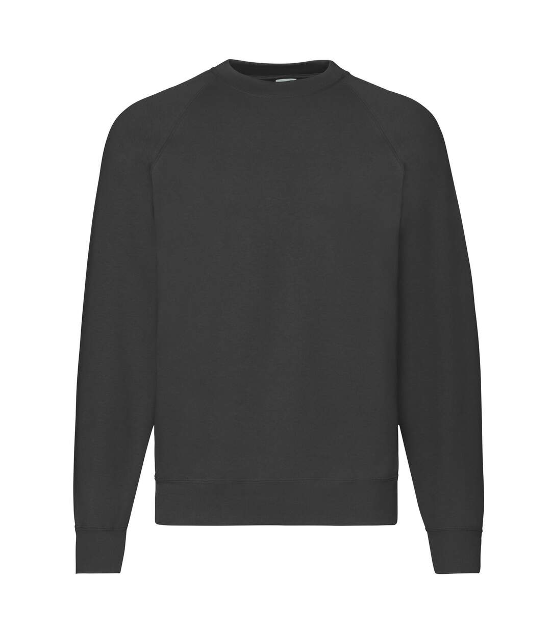 Mens classic 80/20 raglan sweatshirt black Fruit of the Loom