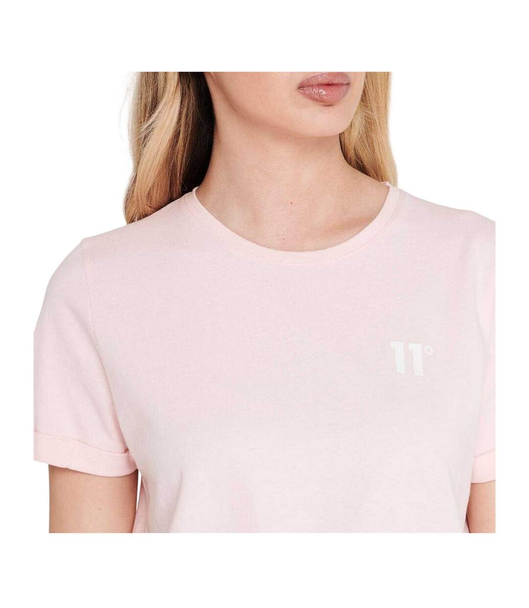 T-shirt Court Motif/style Logo Femme Rose Pâle 11 Degrees-4