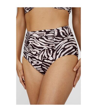Gorgeous Womens/Ladies Zebra Print High Waist Bikini Bottoms (Black/White) - UTDH3692