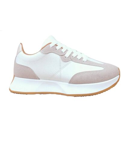 Womens/ladies metro suede running trainers light grey Where´s That From