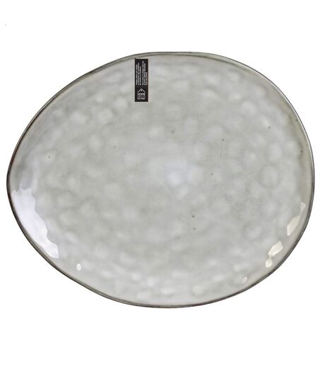 Lot de 6 Assiettes Plates Au Grès 27cm Gris