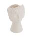 Vase Visage en Dolomite Fleur de Rose 21cm Blanc-1