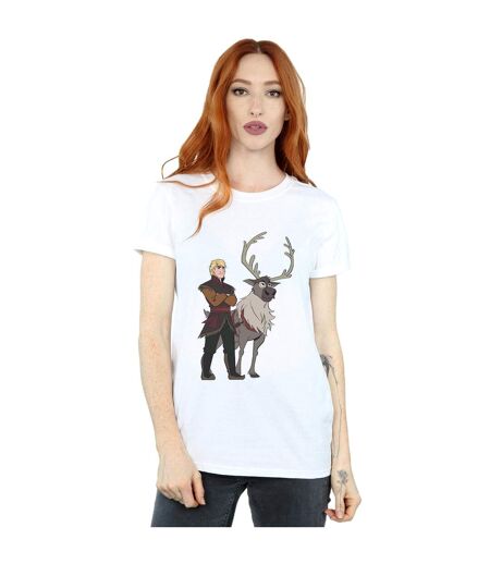 Disney - T-shirt FROZEN SVEN AND KRISTOFF - Femme (Blanc) - UTBI24464
