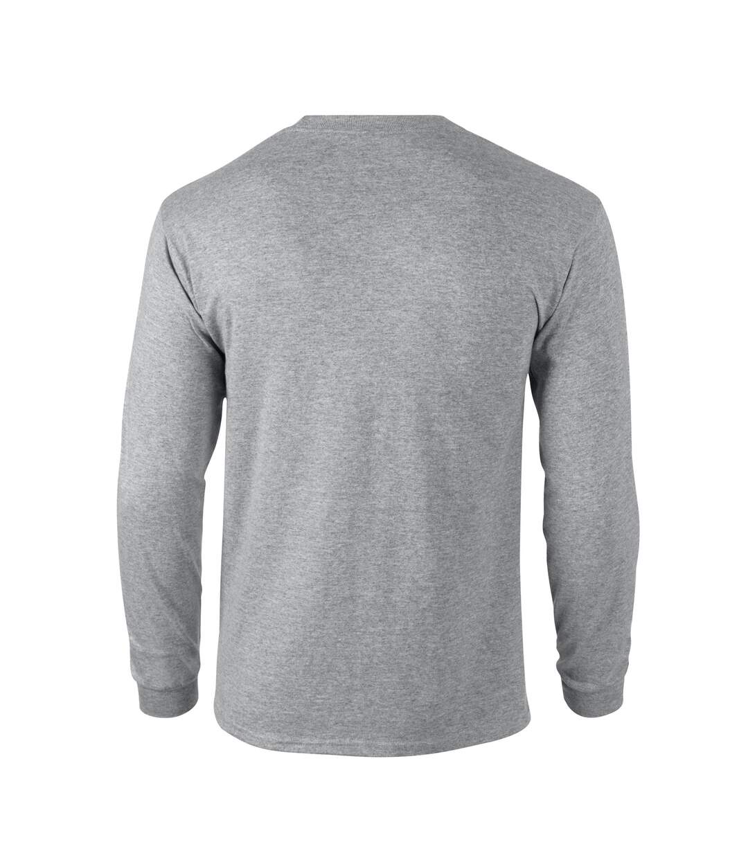T-shirt Manches Longues Motif/style Uni Adulte Gris Gildan-2