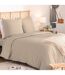 Parure de Lit 3 Pièces Percale 240x220cm Beige Lin-1