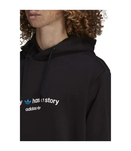 Mens Common Memory Fleece Hoodie Black Adidas