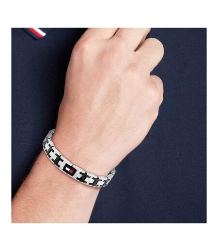 Mens Flag Logo Bracelet One Size Silver Tommy Hilfiger