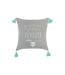 Coussin Déco 4 Pompons 40x40cm Gris-2
