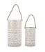 Lot de 2 Lanternes Déco Ajouré 39cm Blanc-1