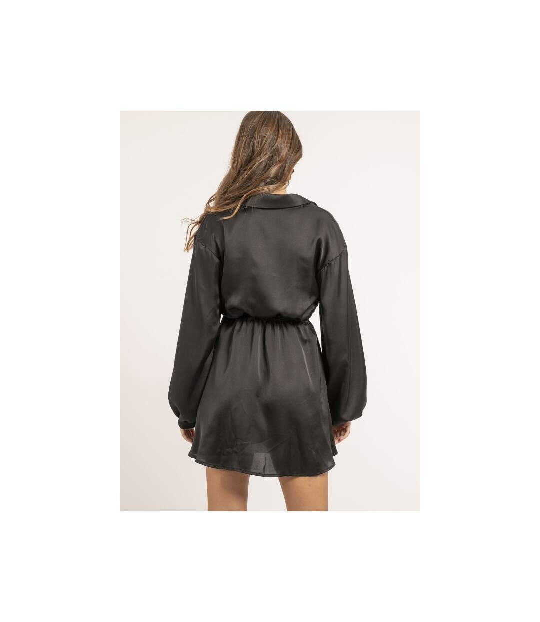 Robe chemise courte satin IVERSE - Dona X Lisa-2