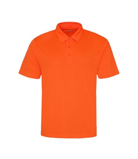 Just Cool Mens Plain Sports Polo Shirt (Electric Orange)