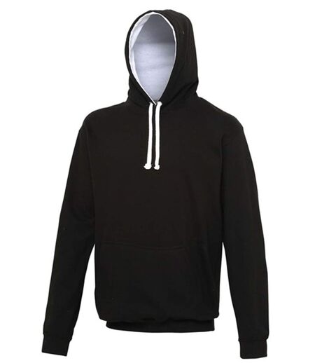 Sweat à capuche contrastée unisexe - JH003 - noir et blanc