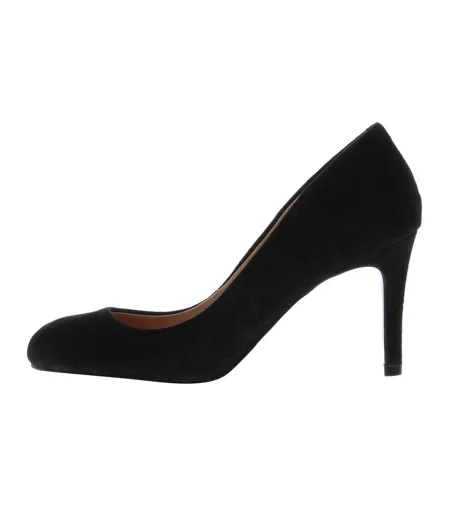Womens/ladies Almond Stiletto Heel Shoes Black Linea