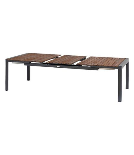 Table de jardin extensible en aluminium et acacia 12 places PARADIZE - Noyer et graphite