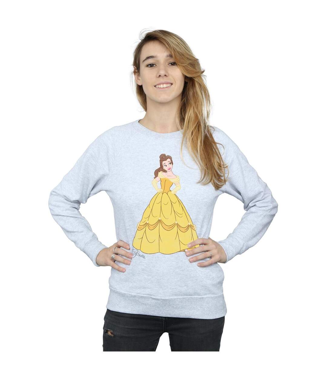 Disney Princess - Sweat CLASSIC BELLE - Femme (Gris chiné) - UTBI10101-2