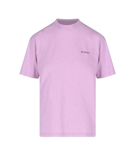 Unisex Adult Diag Logo Regular T-shirt Purple Off-White