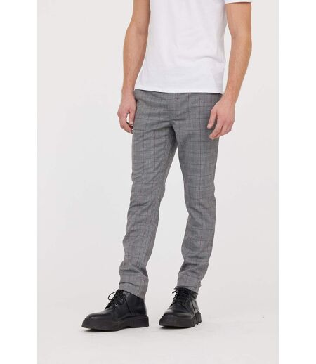 Pantalon chino NEILS Gris / Bordeaux L32