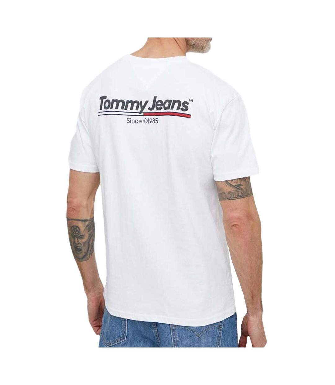 T-shirt Blanc Homme Tommy Hilfiger DM0DM18590 - L-2