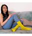 12 Pairs Ladies Plain Coloured Cotton Rich Dress Socks-5