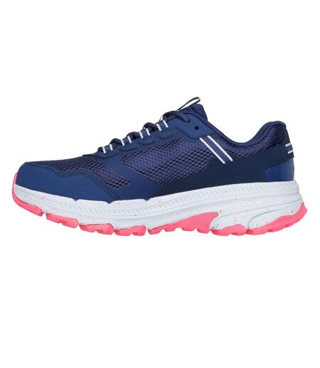 Womens/ladies Go Run Trail Altitude 2.0 Ravine Leather Trainers Navy Orange Skechers
